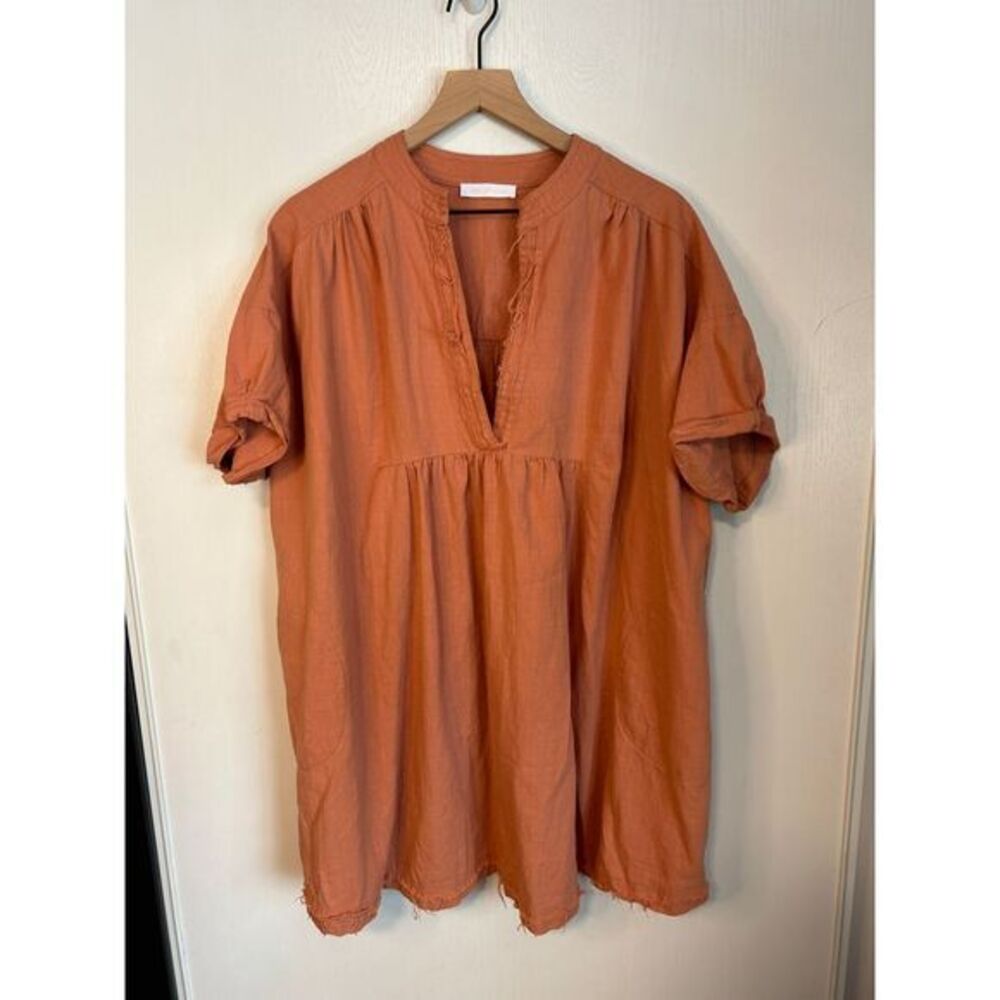 Ces Femme Terracotta Orange Boho Mini Dress